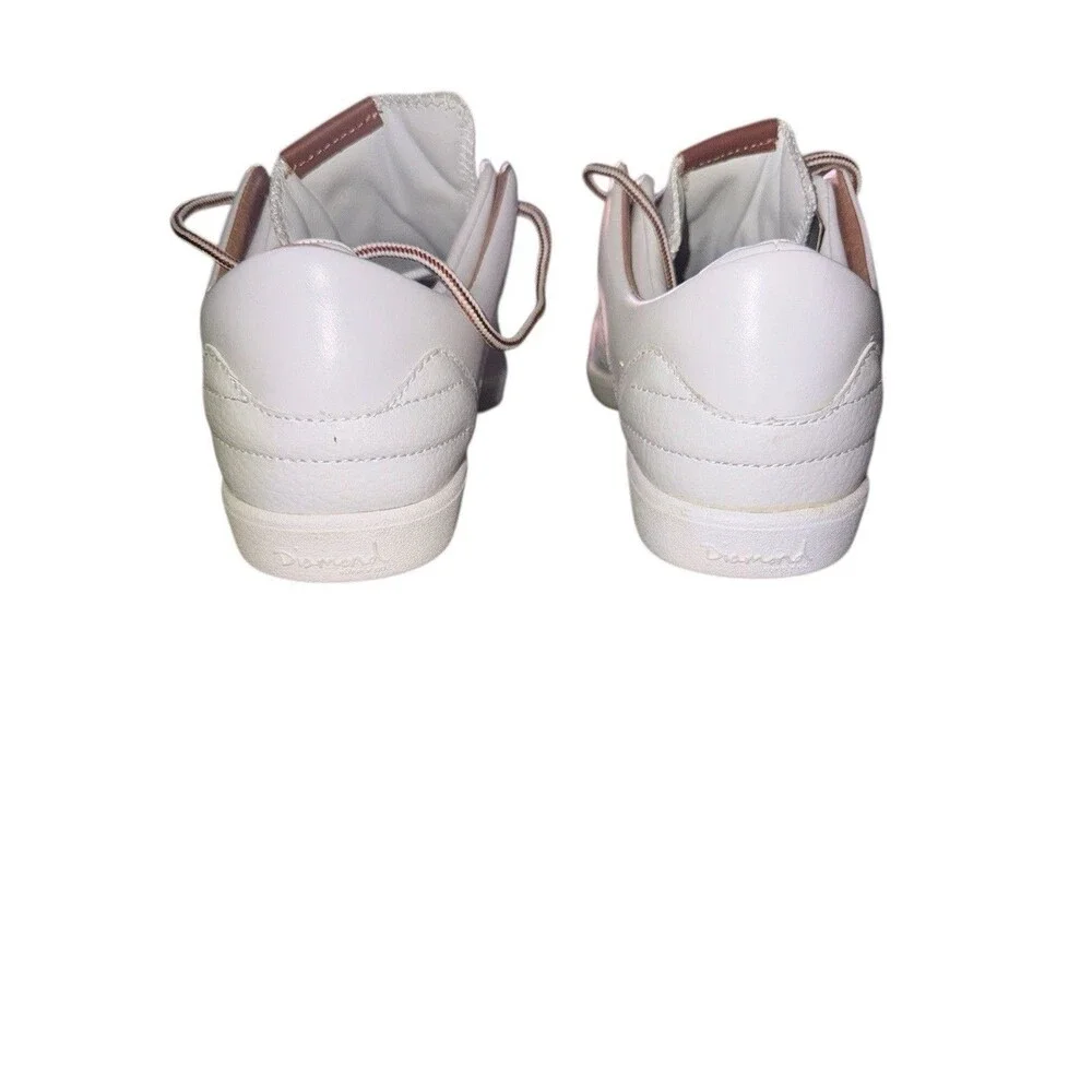Diamond Supply VVS Low Top Sneakers White Brown Leather Men’s Size 7.5 New